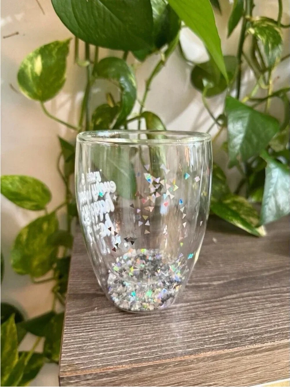 Clear 'Make Every Hour Happy Hour' Confetti Glass - Home Party Supplies